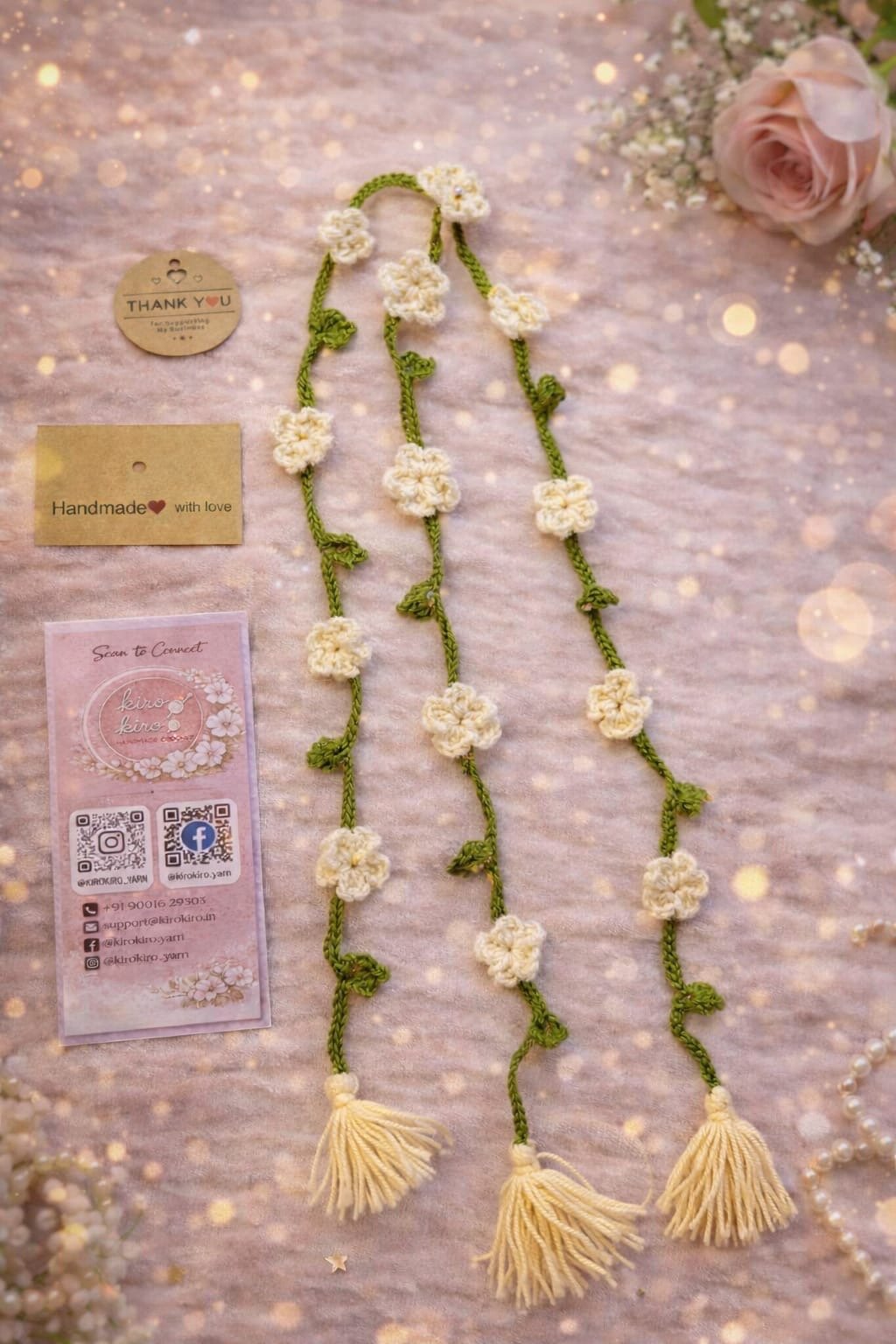 Handmade Crochet Floral Latkan / parandi - Image 2