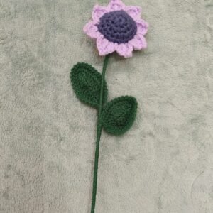 Handmade Crochet Purple colour Sunflower – Decorative Amigurumi Bloom