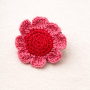 Handmade Crochet Flower Hairband – Pink & Rose Pink