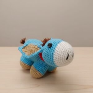 Handmade Crochet Donkey – Cute Amigurumi Soft Toy