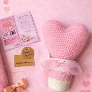 Handmade Crochet Heart in Basket – Cute Love Gift