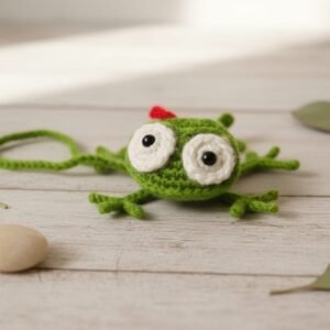 Handmade Crochet Frog Charm