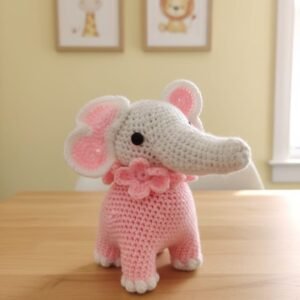Mini crochet Elephant plush - Handmade Amigurumi Baby Elephant Toy